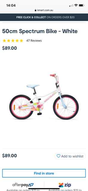 kmart balance bike review